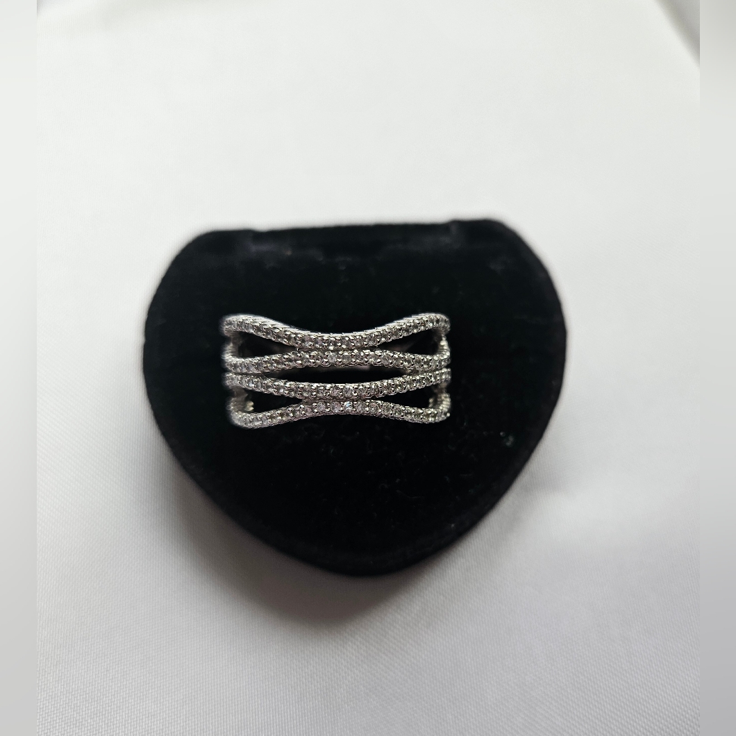 Nvc Wavy Sterling Silver Ring Size 8